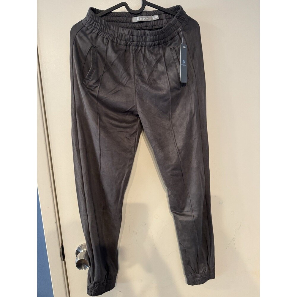 Tractr Women’s Velour Soft Comfort Jogger Pants Dark Gray 00/24 NWT